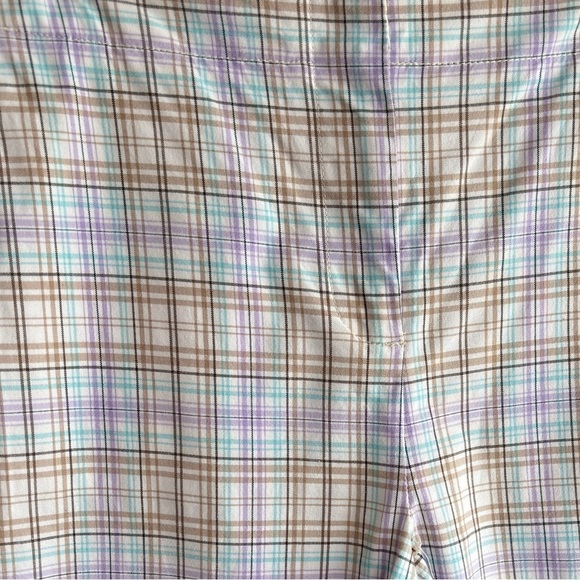Talbots Crop Pants Stretch Multicolor Plaid Women's Size 8 Made in Hong Kong - Picture 4 of 13